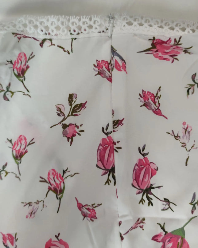 Full Size Floral V-Neck Long Sleeve Mini Dress Plus Size