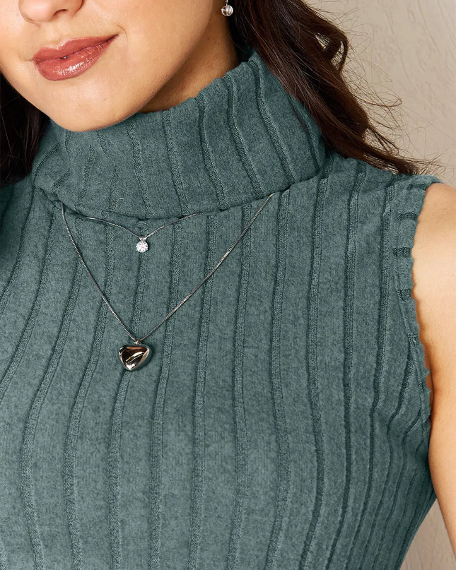 Basic Bae Full Size Ribbed Turtleneck Tank