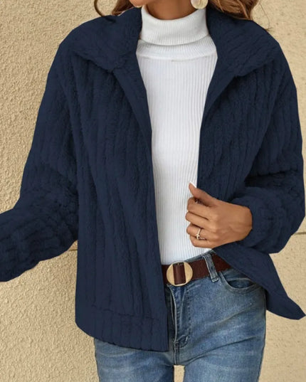 Plush Zip Up Long Sleeve Jacket