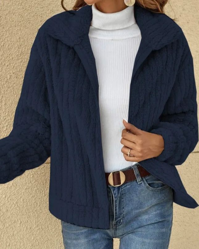 Plush Zip Up Long Sleeve Jacket
