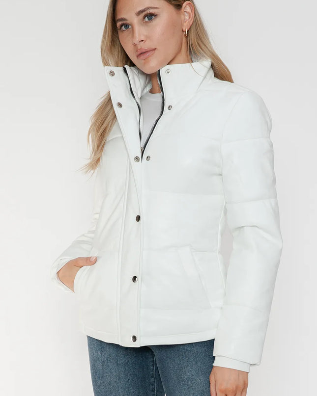 YMI Pocketed Zip Up Turtleneck Puffer Jacket