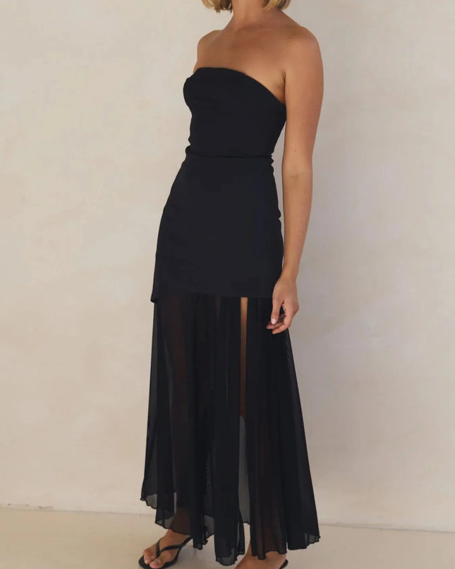 Layered Slit Tube Maxi Dress
