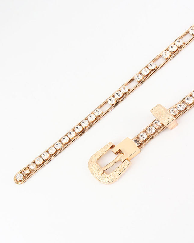 Rhinestone Metal Belt