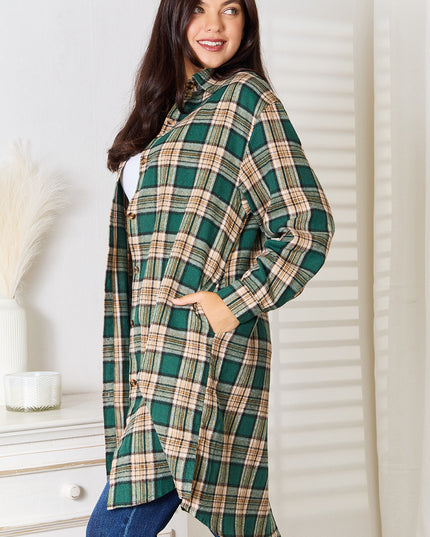 Mandy Plaid Collared Neck Long Sleeve Shirt