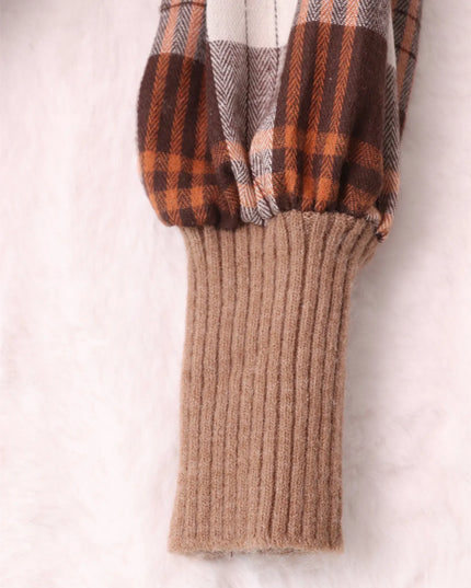 Plaid Long Sleeve Sweater Dress