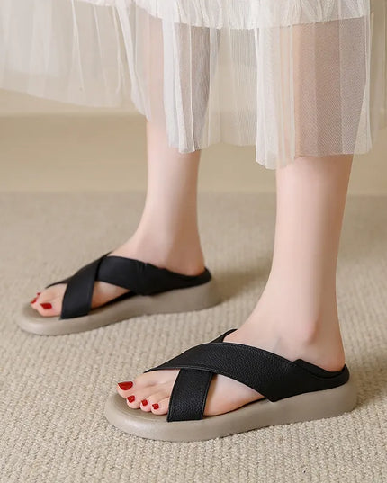 Crossover Platform Comfort Sandals