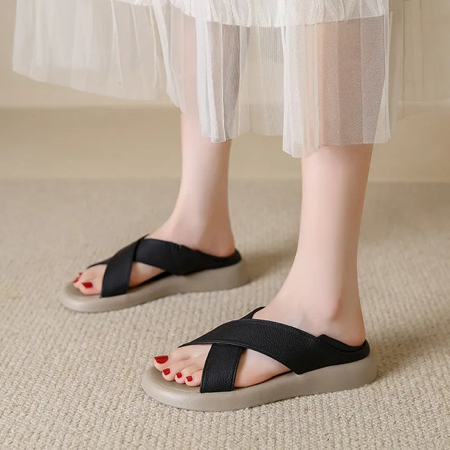 Crossover Platform Comfort Sandals