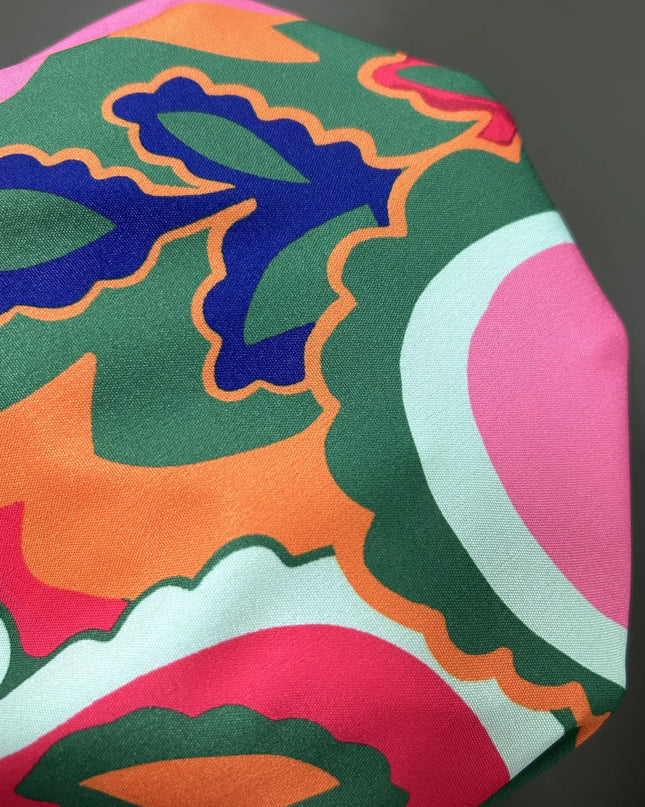 Printed Tie Neck Short Sleeve Blouse