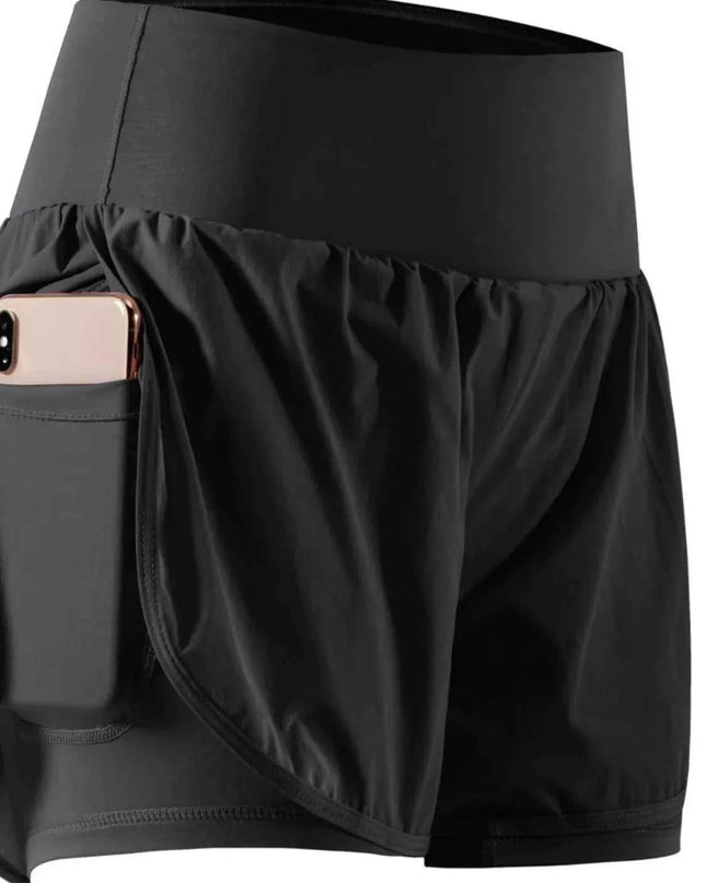 Pocketed High Waist Active Shorts