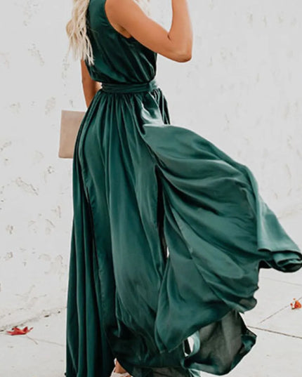 Surplice Tie Waist Maxi Dress