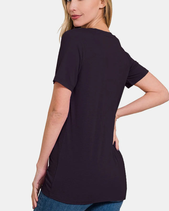 Zenana V-Neck Short Sleeve T-Shirt