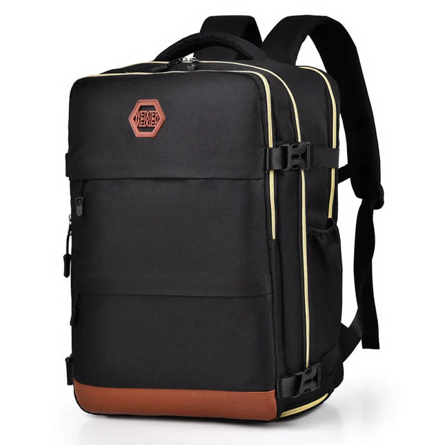 Color Block Multi-Pockets Backpack Bag Black One Size