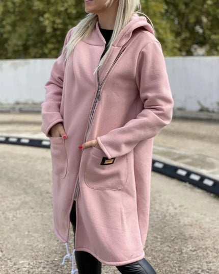 Full Size Asymmetrical Zip-Up Hooded Fleece Outerwear Plus Size