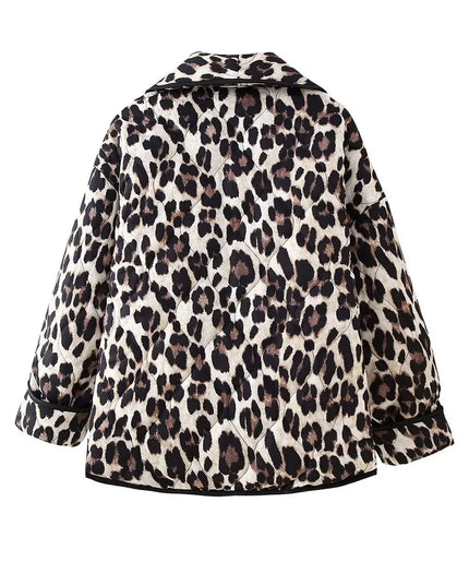 Leopard Open Front Long Sleeve Outerwear