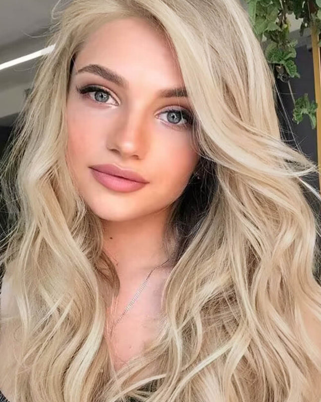 13*2" Lace Front Wigs Synthetic Long Wave 25" 150% Density