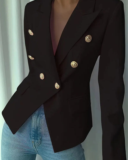 Decor Button Lapel Collar Blazer