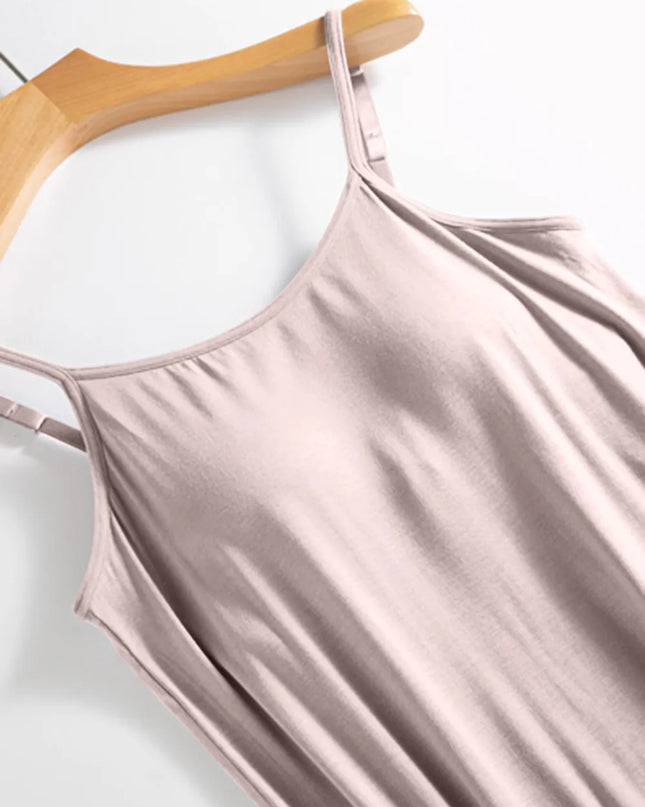 Scoop Neck Midi Cami Dress with Bra