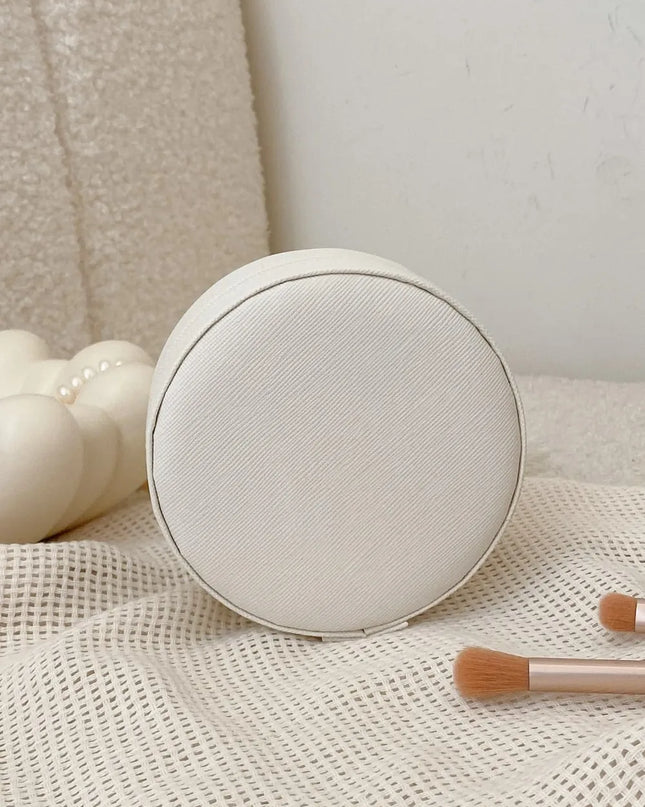 PU Leather Jewelry Storage Box Beige One Size