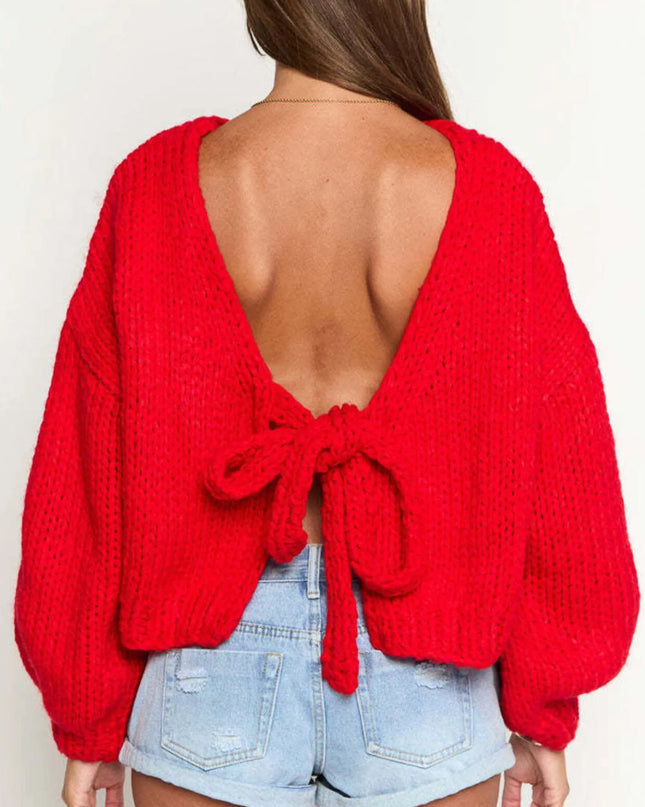 Tied Drop Shoulder Cardigan