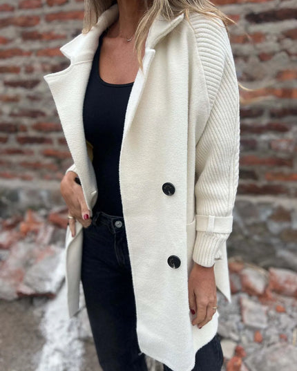 Full Size Texture Knit Longline Coat Plus Size