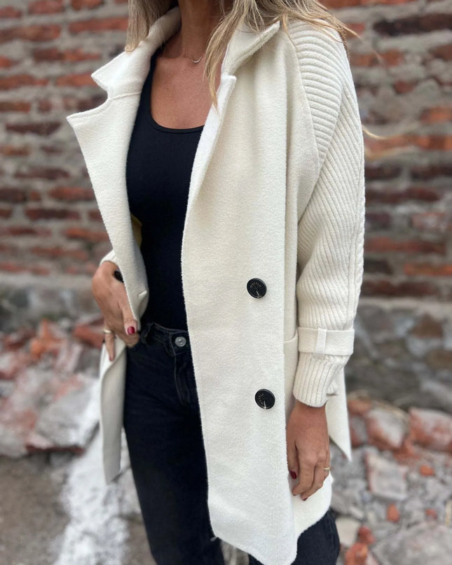 Full Size Texture Knit Longline Coat Plus Size