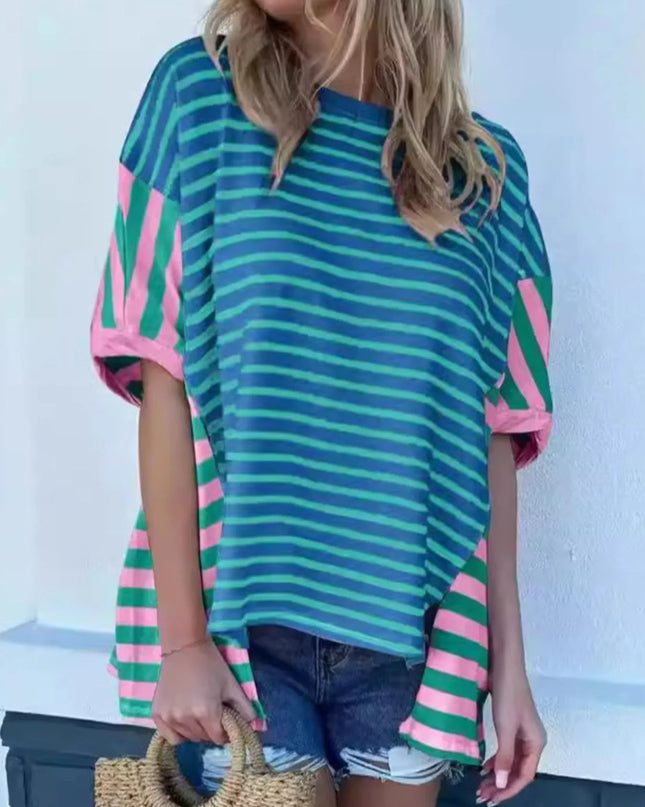 Colorful Striped Oversized T-Shirt