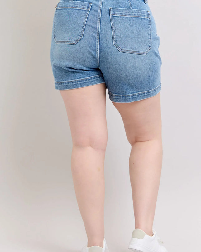Judy Blue Plus Size High Waist Vintage Wash Denim Shorts