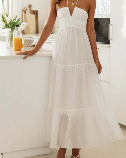 Tiered Halter Neck Printed Cami Dress 