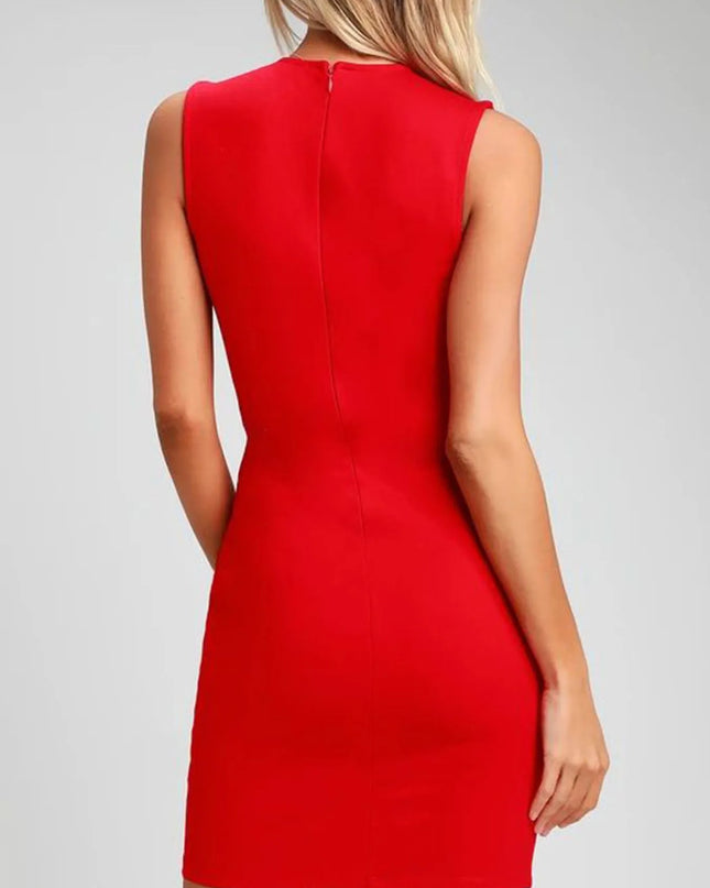 V-Neck Sleeveless Dress