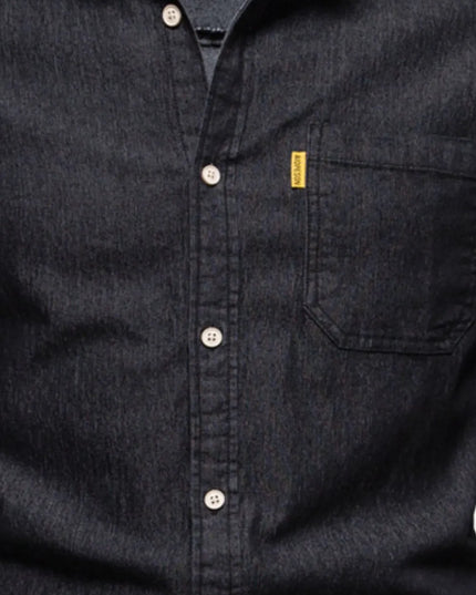 Men's Button-Down Denim Shirt with Chest Pocket