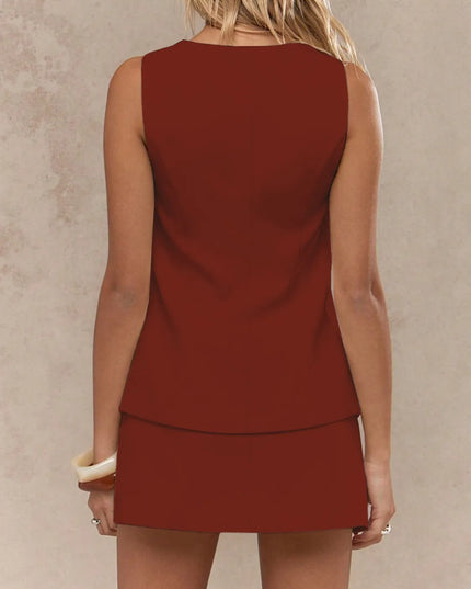 Square Neck Tank and Skirt Set