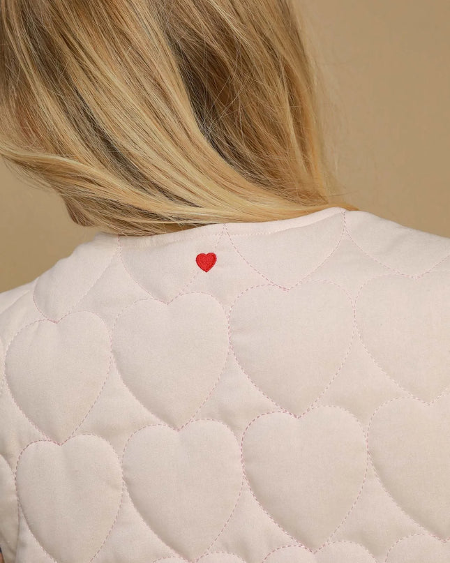 Umgee Heart Quilted Tie-Front Vest