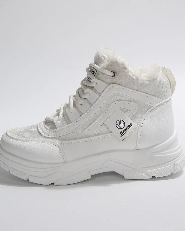 High-Top Platform Chunky Sneaker Boots with Lace-Up