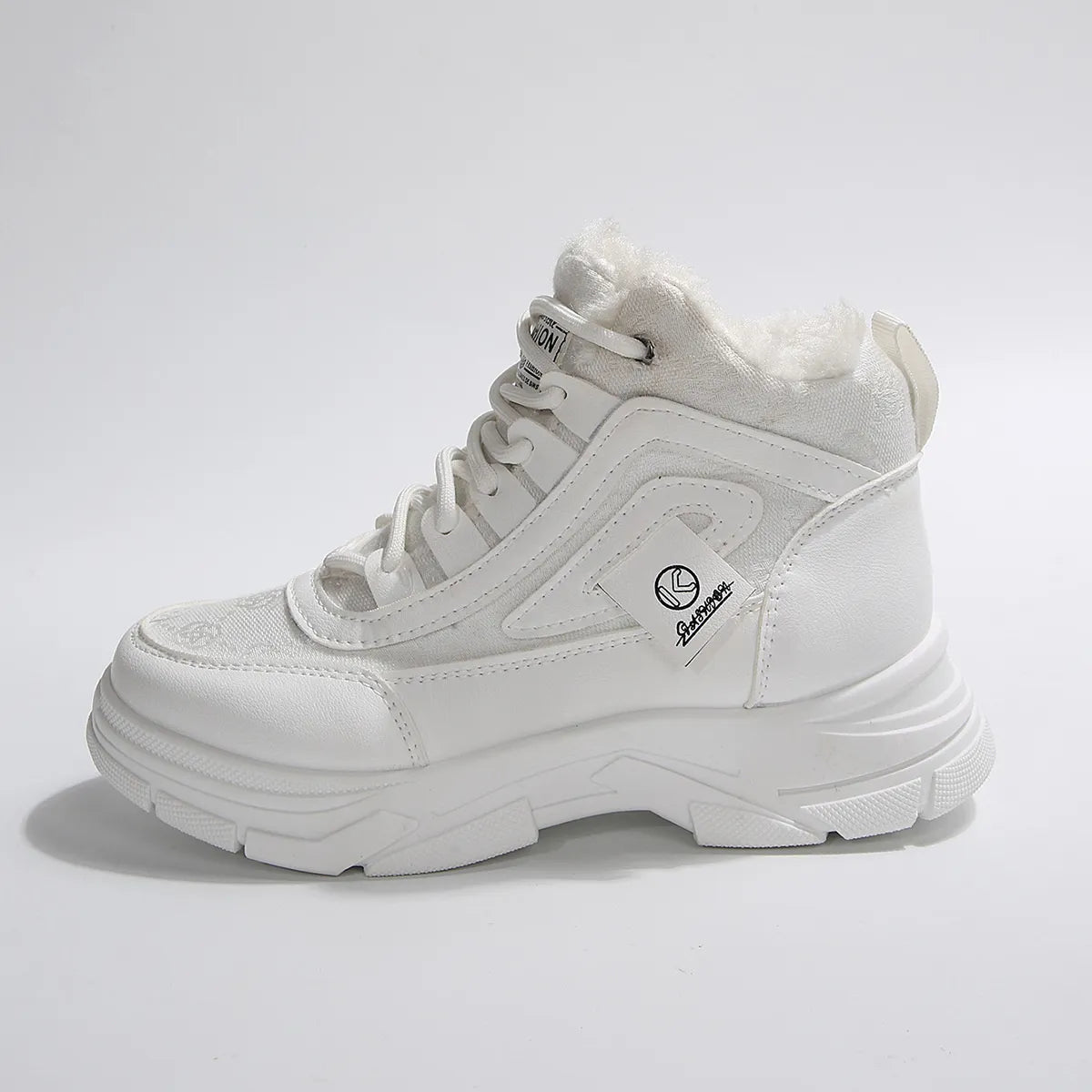 High-Top Platform Chunky Sneaker Boots with Lace-Up