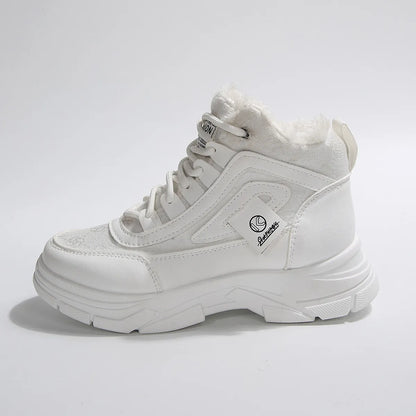 High-Top Platform Chunky Sneaker Boots with Lace-Up