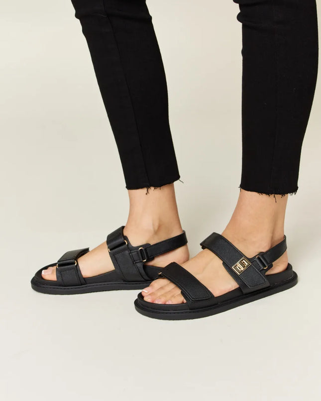 WILD DIVA Velcro Double Strap Slingback Sandals 