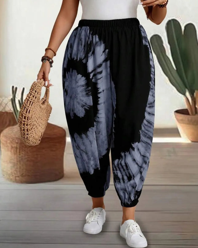 Tie-Dye Elastic Waist Pants