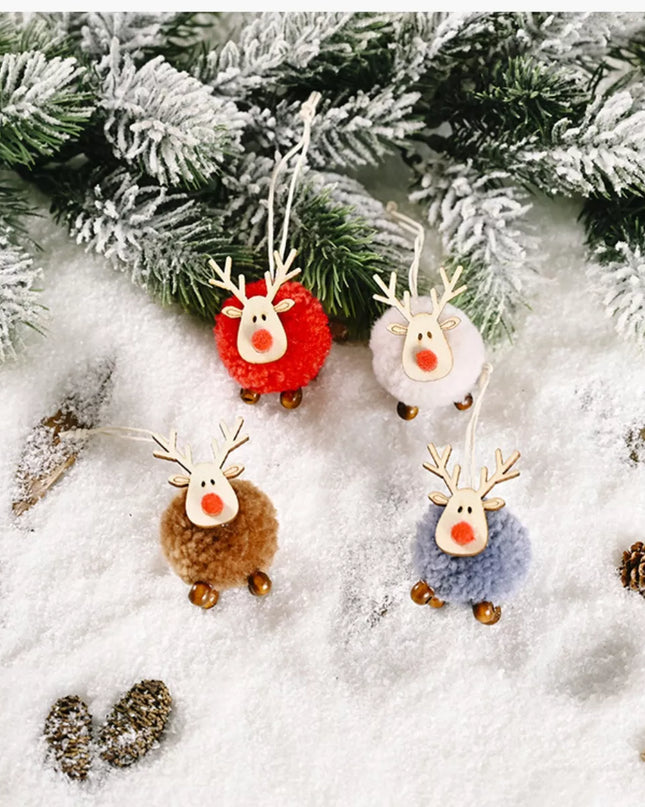 Christmas Reindeer Decorative Ornament Red One Size