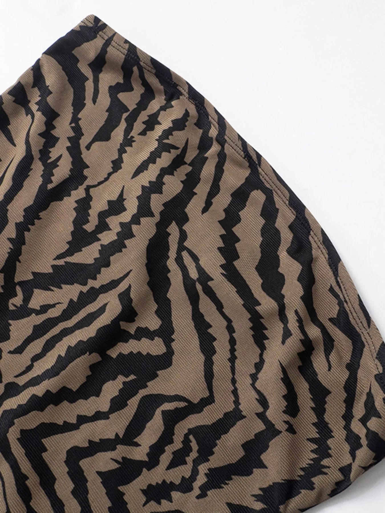 Zebra Print Maxi Dress with Side Slit