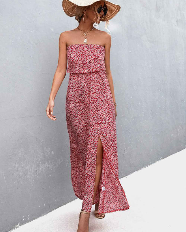 Strapless Split Maxi Dress
