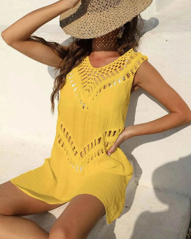 Crochet Detail Beach Cover Up Dress