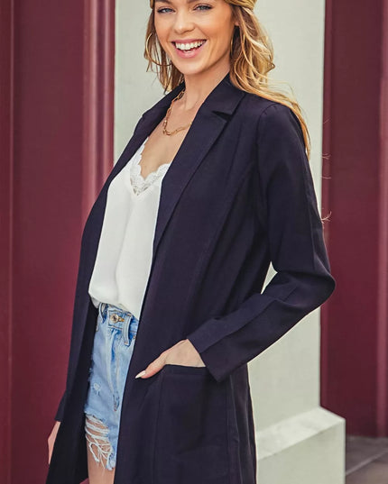 Kori America Open Front Long Sleeve Blazer