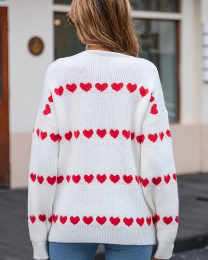 Angel Wings Heart Round Neck Long Sleeve Sweater