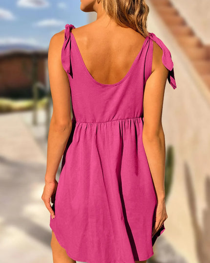 Tie-Shoulder Flowy Tank Dress