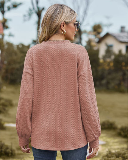 V-Neck Dropped Shoulder Blouse