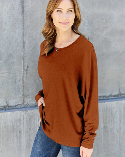 Double Take Full Size Round Neck Long Sleeve T-Shirt