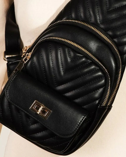 Fame Faux Leather Cushioned Sling Bag 