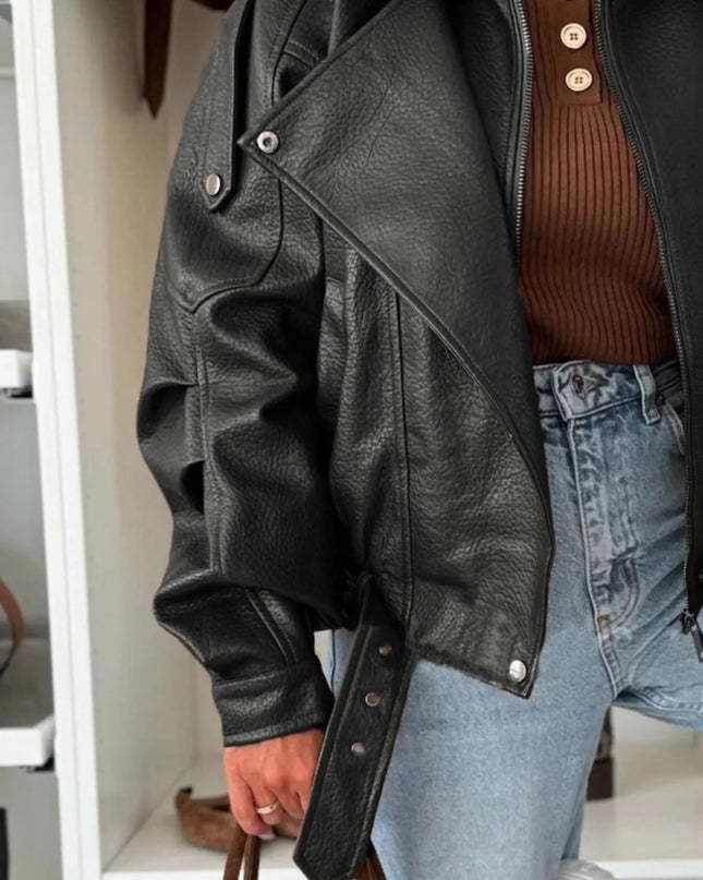 Leather Zip Up Jacket