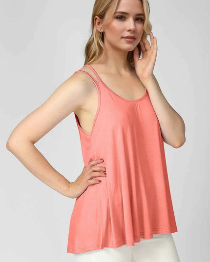 Basic Bae Bamboo Scoop Neck Double Spaghetti Straps Cami