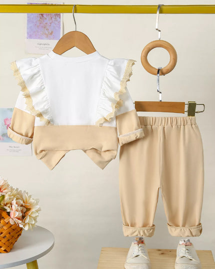 Children's Flower Long Sleeve Top and Pants Set